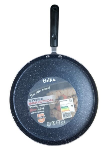 Frigideira Tapioqueira Panquequeira 26cm Antiaderente Indução Alumínio Preta