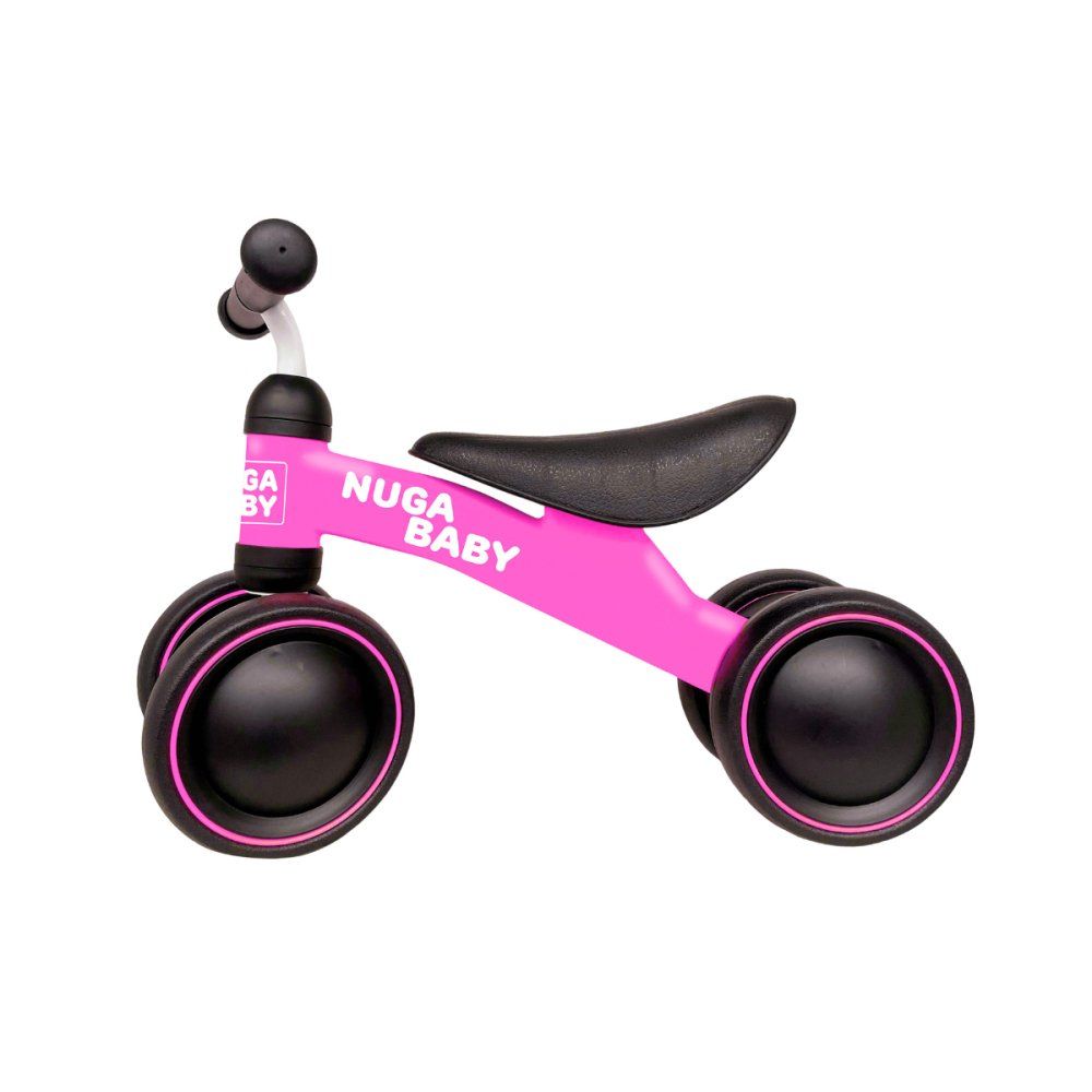 Bicicleta Infantil Nuga Sem Pedal 4 Rodas Rosa Confortável e Estável para Crianças - Imagem 6