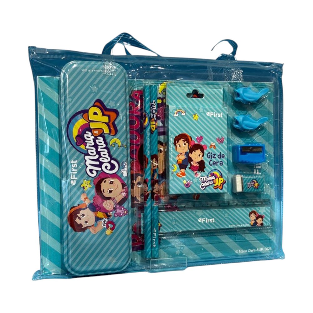 Kit Escolar Maria Clara e JP Completo com Estojo, Mochila, Lápis, Caderno e Acessórios Escolares - Imagem 8