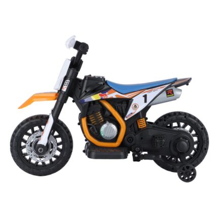 Moto Elétrica Infantil 2 Rodas Com Rodinhas Bateria Recarregável - Laranja