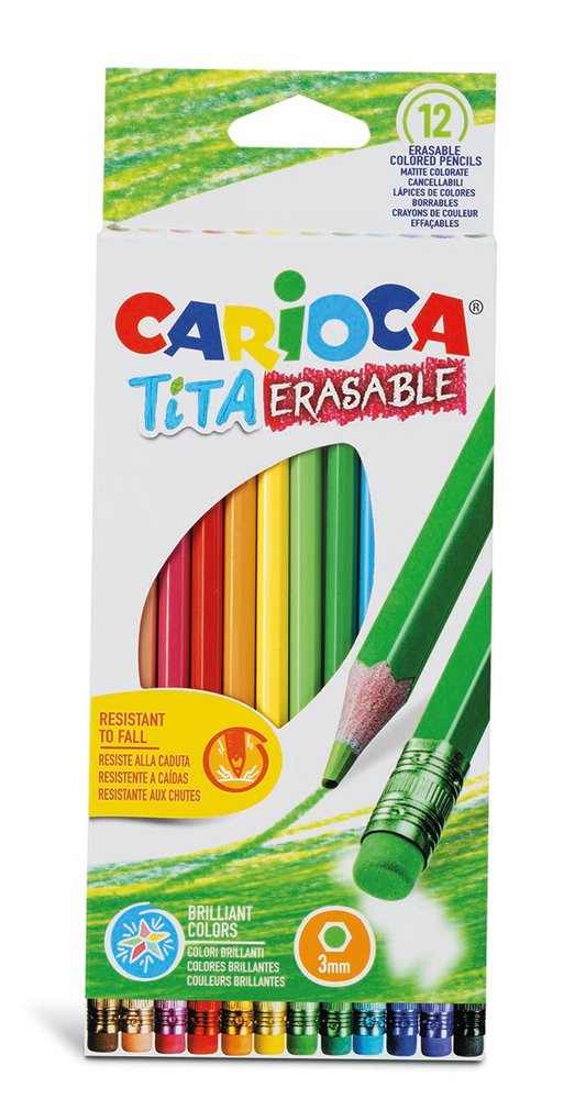 Kit 24 Lápis de Cor Com Borracha - Imagem 3
