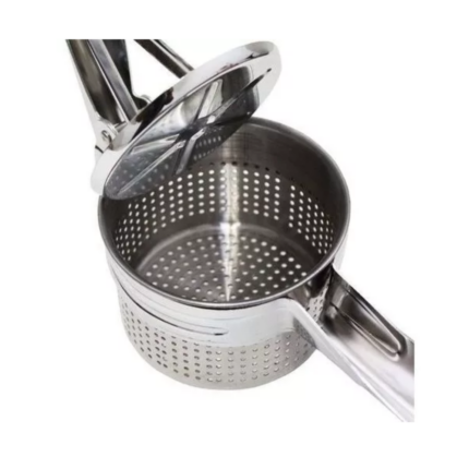 Espremedor de Batata Inox Manual 26,5x9 cm Ferramenta Cozinha Triturador Purê Resistente