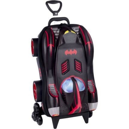 Mala Infantil Batman 3D Preta com Rodinhas Resistente Tamanho Médio para Viagem Escolar
