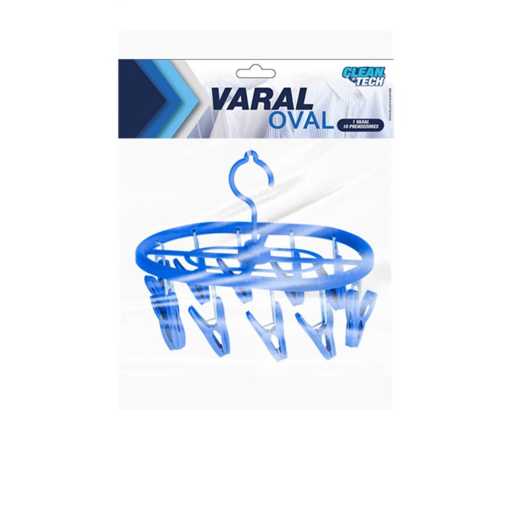 Varal Oval 10 Prendedores Sortido Plástico Resistente para Roupa Secagem Rápida - Imagem 2