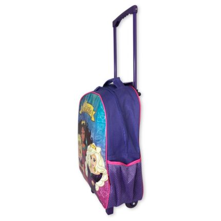 Kit Mochila Infantil Escolar Princesas 3 Peças Roxa Resistente Impermeável para Meninas