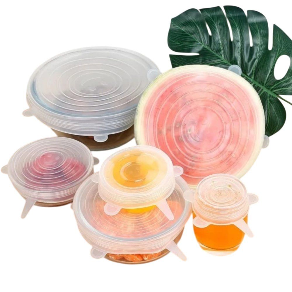 Kit 6 Tampas de Silicone Flexíveis Multiuso Reutilizáveis Vedação Hermética para Potes - Imagem 11
