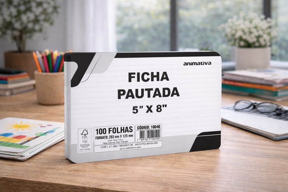 Ficha Pautada 5'' x 8'' 100 Folhas - Imagem 4