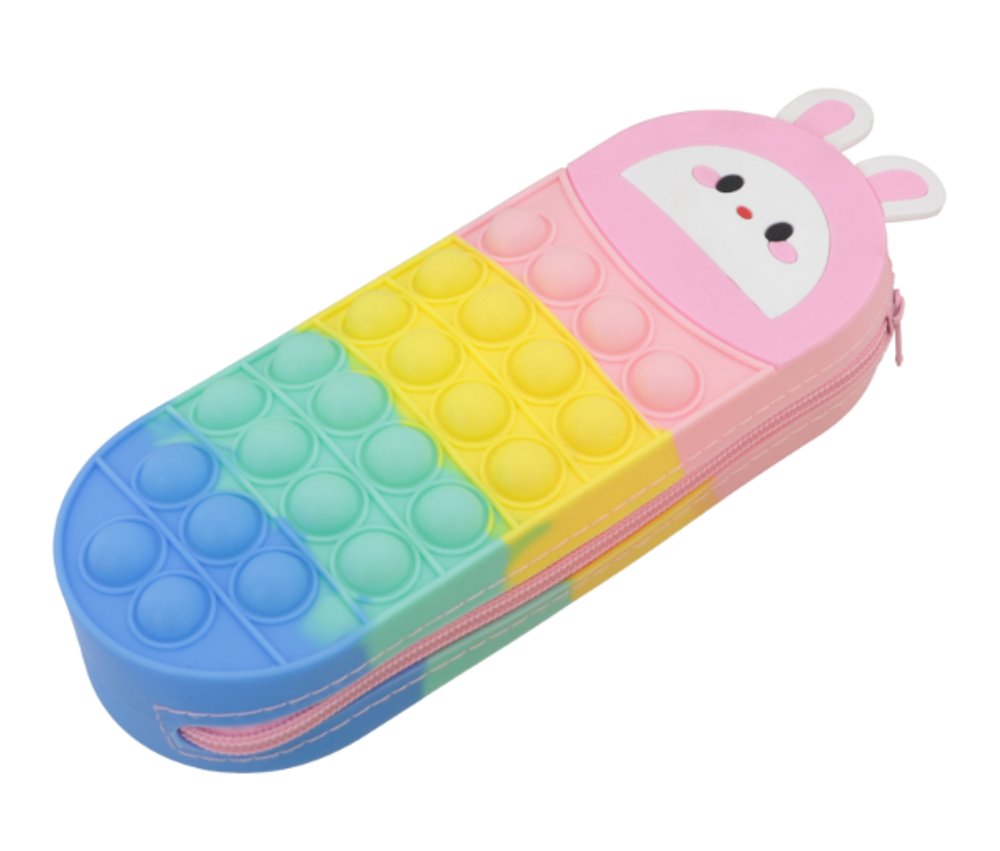 Estojo Infantil Animais Sortido Pendurado com Compartimentos e Zíper Colorido para Escola e Material Escolar - Imagem 4