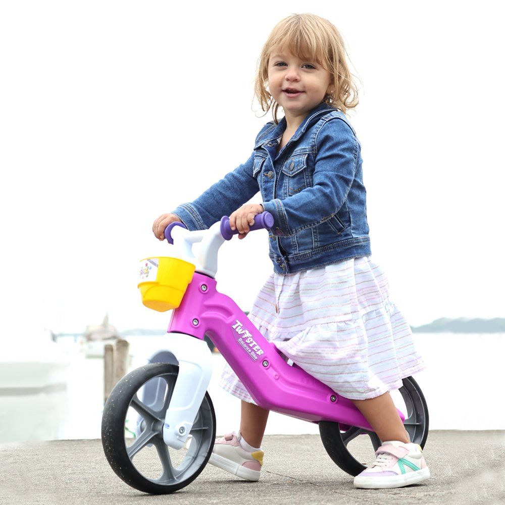 Bicicleta Infantil Sem Pedal Rosa Balance Bike Aro 12 Com Assento Ajustável - Imagem 2