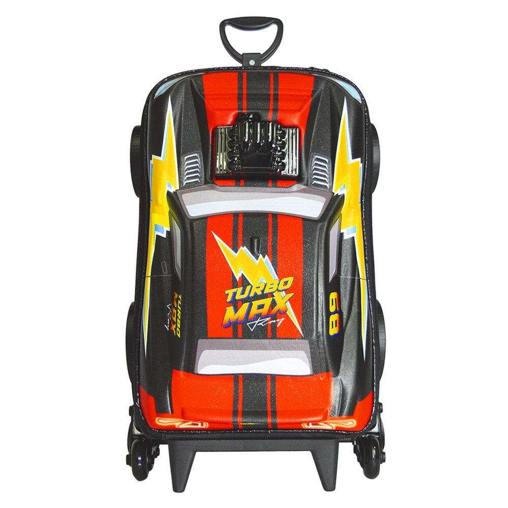 Mala Infantil Turbo Max 3D com Rodinhas Preta Escolar Viagem Resistente Segura - Imagem 3