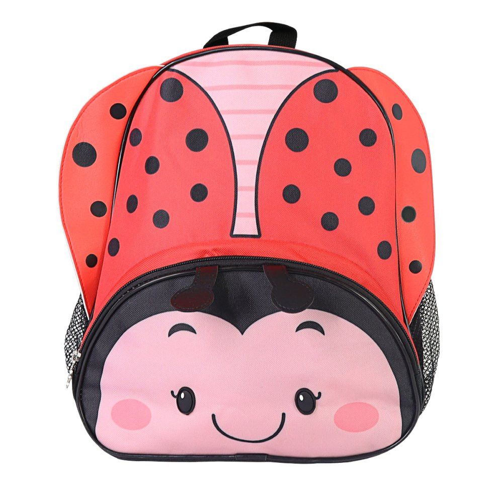 Mochila Infantil Joaninha com Alças Ajustáveis Rosa 3D Resistente Escolar Menina 20L - Imagem 2