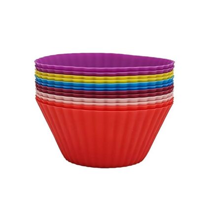 Kit 12 Peças Forma de Silicone Sortida Antiaderente Resistente Forno Micro-ondas