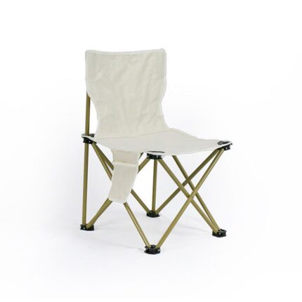 Cadeira Camping Dobrável com Bolso Porta-Objetos Assento Resistente Compacta Sortida