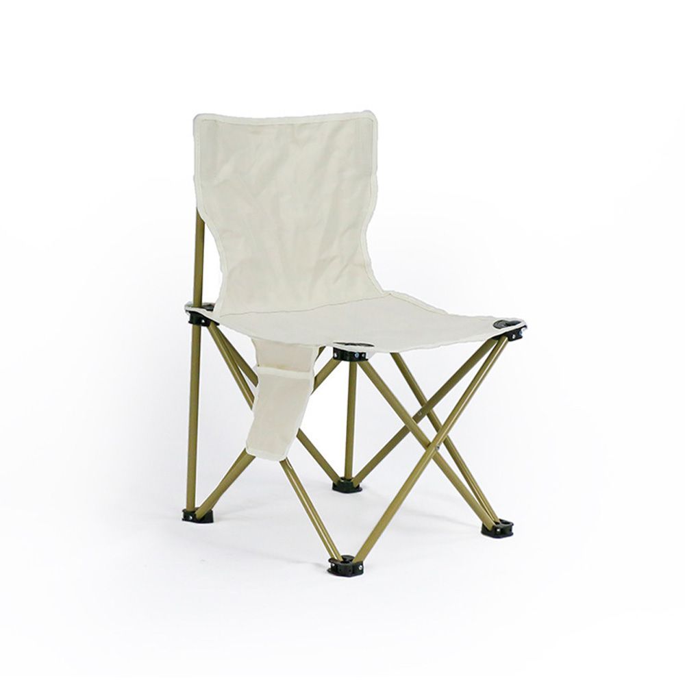 Cadeira Camping Dobrável com Bolso Porta-Objetos Assento Resistente Compacta Sortida