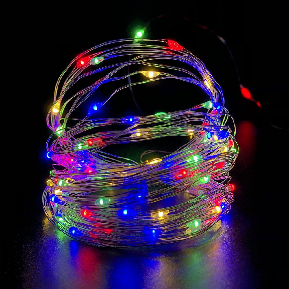 Fio de Fada LED Colorido 10m Cordão de Luz Decoração Festas Ambiente Interno Externo - Imagem 6