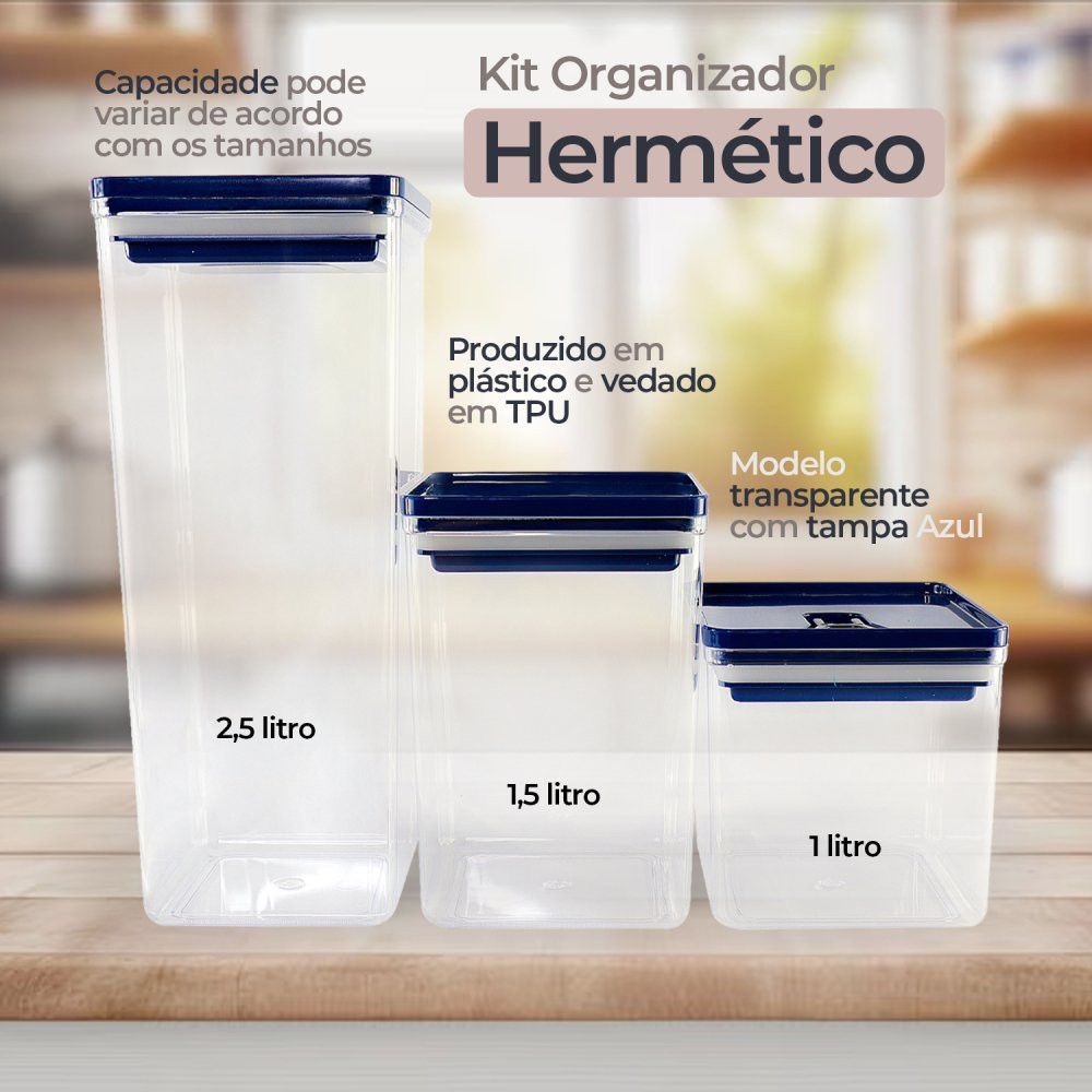Kit Organizador Hermético Dubai 5 Litros - Sortidos - Imagem 7