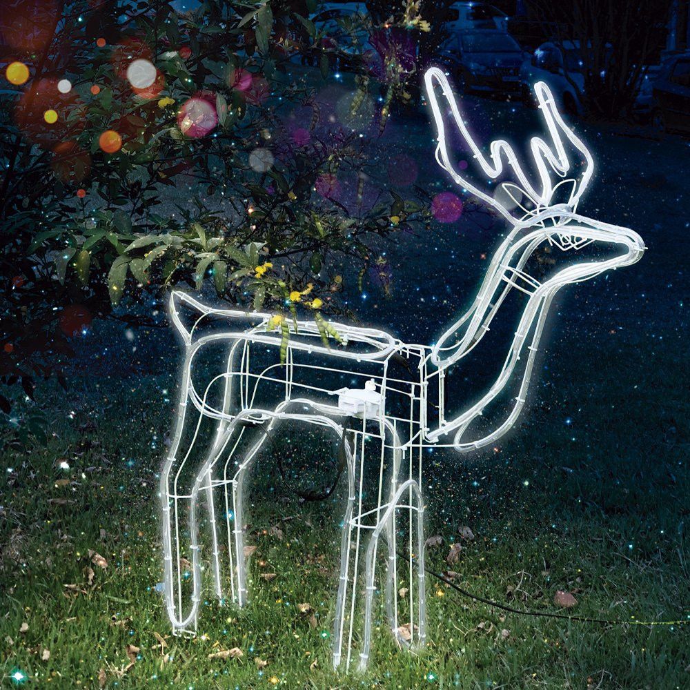 Armação Rena Macho Led com Movimento Grande Luz LED Decoração Natal 220V - Imagem 6