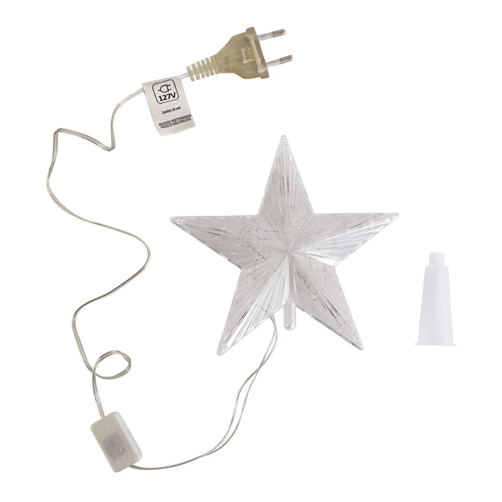 Estrela Ponteira para Árvore de Natal LED Colorida Luzes Decorativas Natalinas Colorido - Imagem 2