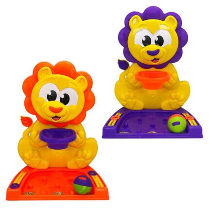 Cesta de Basquete Infantil Leão com Bolinha e Marcador de Pontos para Crianças