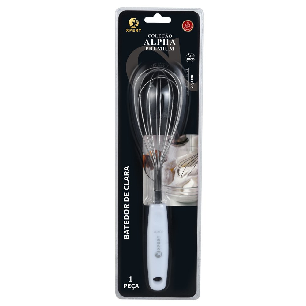 Batedor de Clara Fouet Aço Inox 25cm com Cabo Ergonômico Resistente para Cozinha