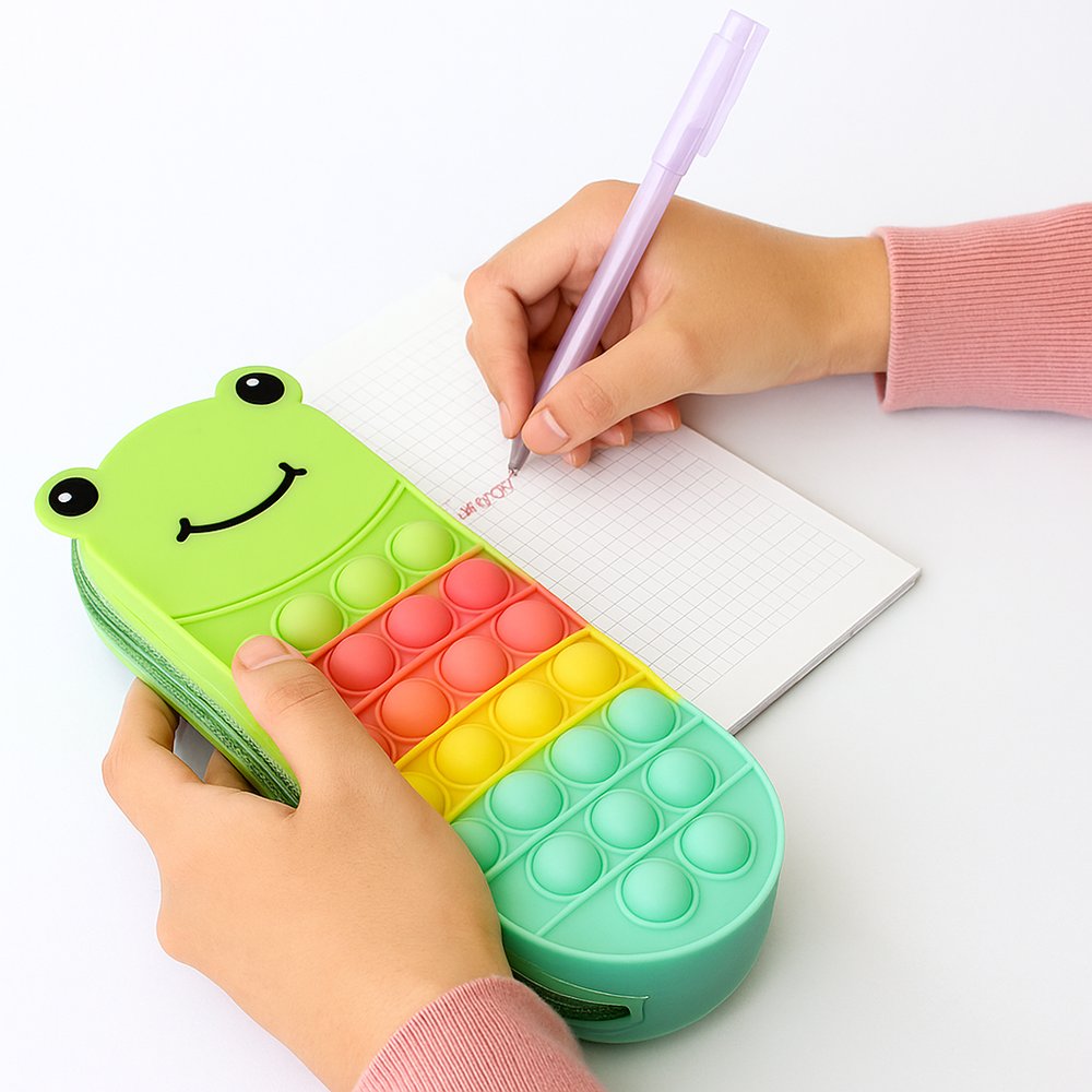 Estojo Infantil Animais Sortido Pendurado com Compartimentos e Zíper Colorido para Escola e Material Escolar - Imagem 9