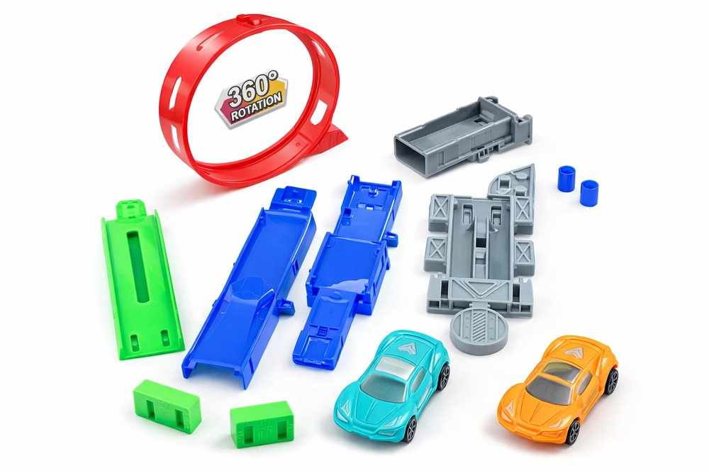 Carrinho Lançador Ejection Truck Com Pista 360 Graus Brinquedo Infantil De Montar - Imagem 3