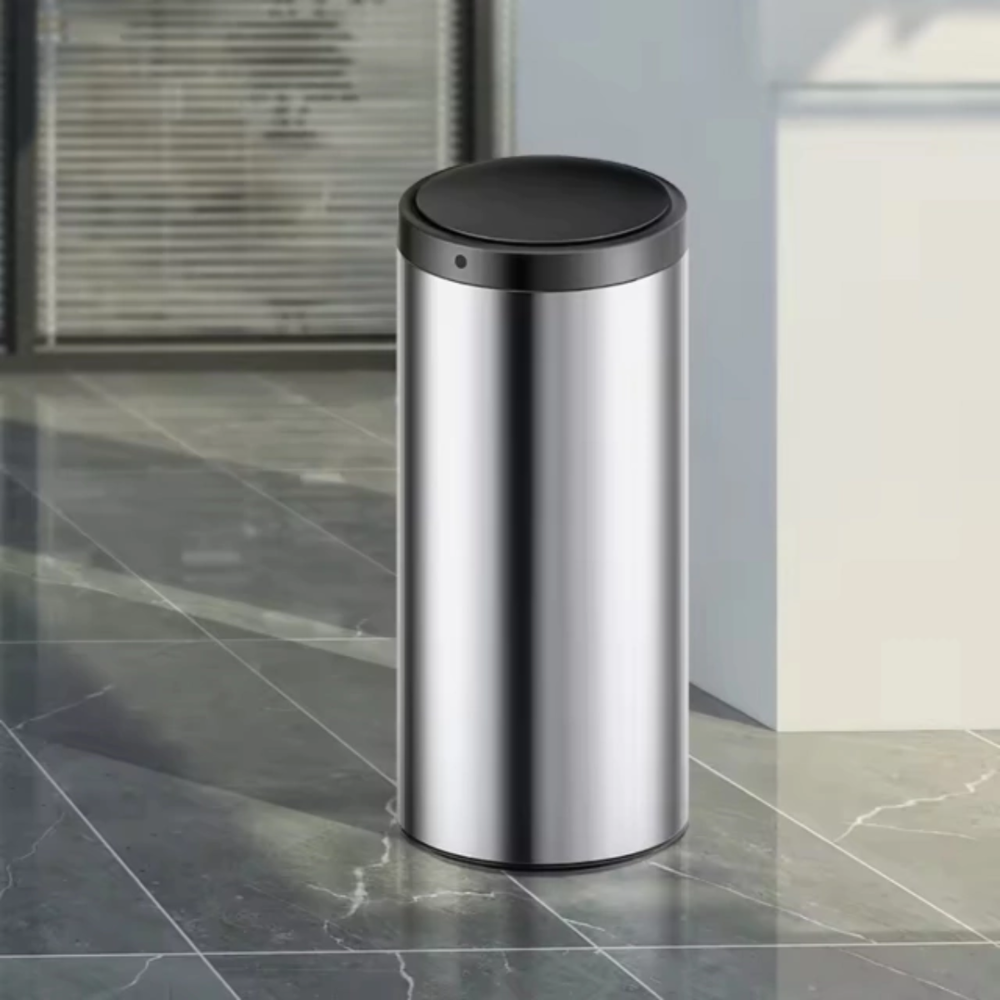 Lixeira Automática Redonda 40L em Aço Inox com Sensor de Movimento para Cozinha - Imagem 5
