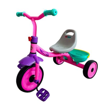 Triciclo Infantil Rosa com Cinto de Segurança e Guidão Anatômico para Crianças até 5 Anos