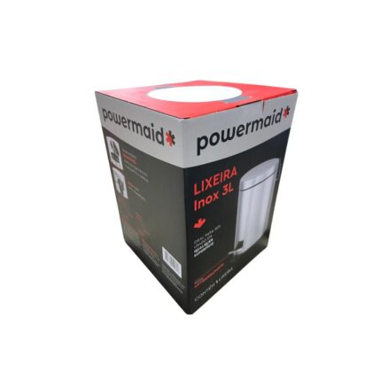 Lixeira Inox 3L com Pedal e Balde Interno Removível