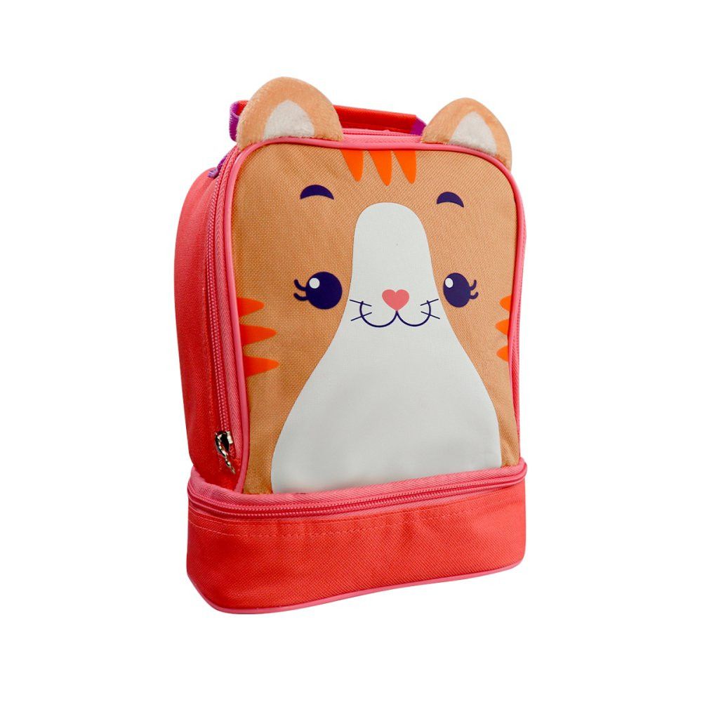 Lancheira Térmica Infantil Gato com Alça Ajustável, Azul, Material PVC Resistente e Isolamento Térmico - Imagem 3