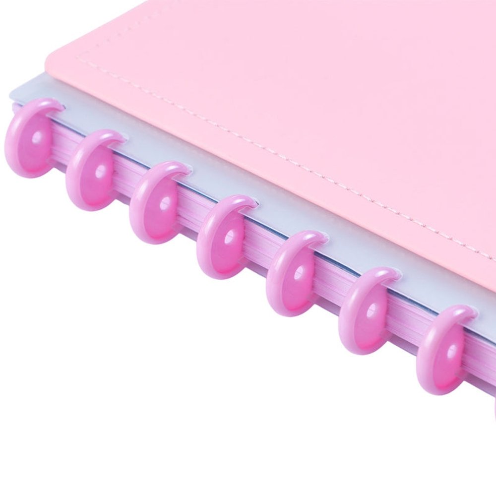 Caderno Disko All Rosa Capa Dura Grande G Disco Reposicionável - Imagem 3