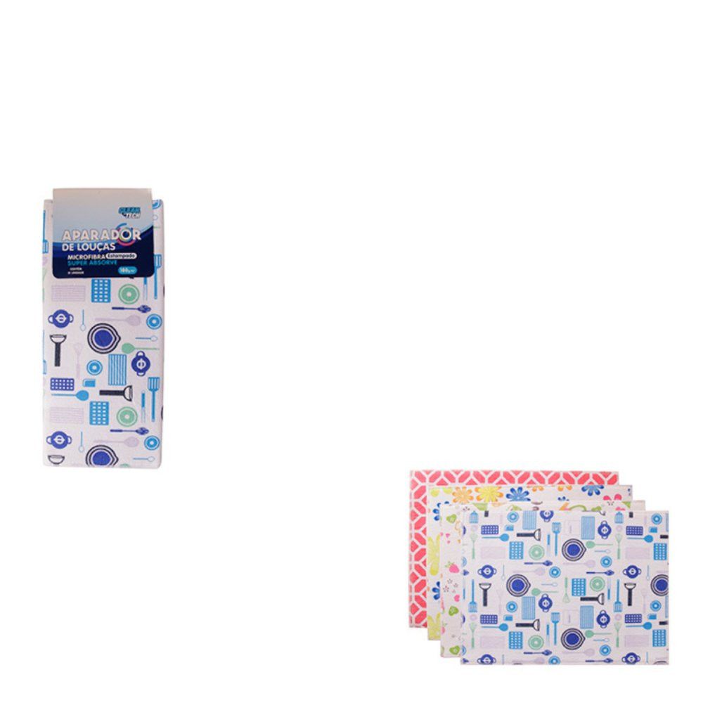 Aparador de Louças Microfibra Estampado Sortido 45x35cm Toalha de Cozinha Absorvente