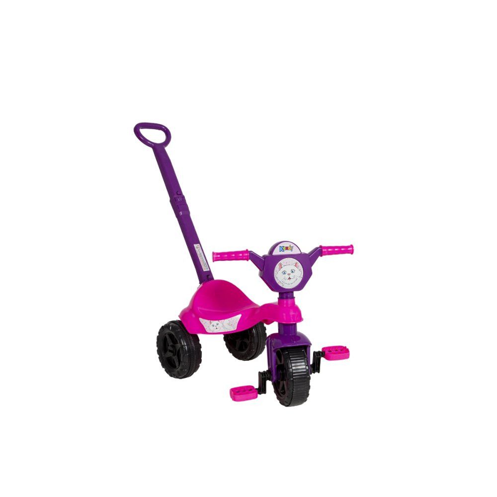 Carrinho de passeio/Pedal infantil Kemotoca Gatinha c/Haste - Imagem 2