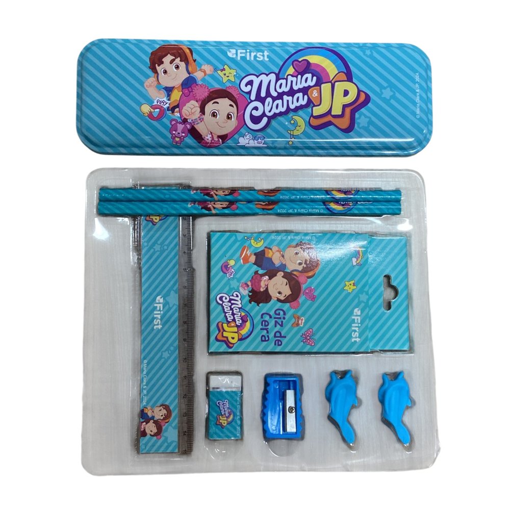 Kit Escolar Maria Clara e JP Completo com Estojo, Mochila, Lápis, Caderno e Acessórios Escolares - Imagem 6
