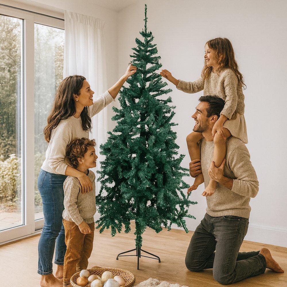 Árvore de Natal Pinheiro 1,80m Verde 720 Galhos Folhagem Densa Decoração Natal - Imagem 5