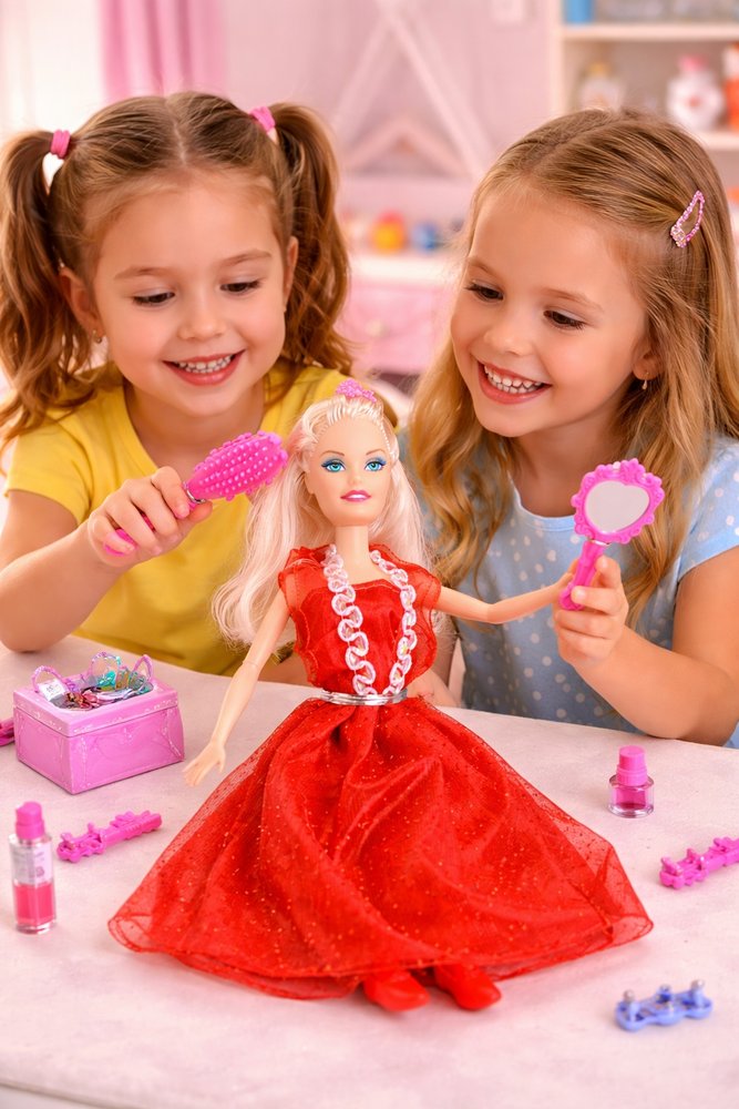 Boneca Nane Infantil Com Vestido e Acessórios Brinquedo Fashion - Imagem 2