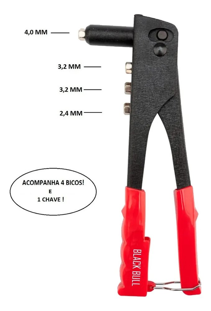 Rebitador Manual Profissional 9.5 Pol Rebite Ferramenta - Imagem 3