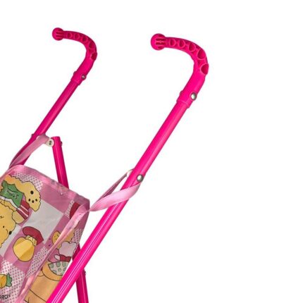 Carrinho de Boneca Dobrável para Menina Infantil Leve Portátil com Cinto de Segurança Rosa