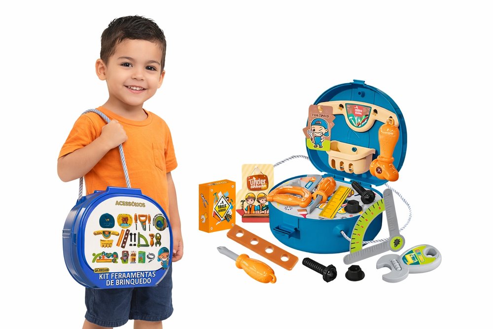 Kit Maleta Ferramentas Infantil Brinquedo Construção - Imagem 3