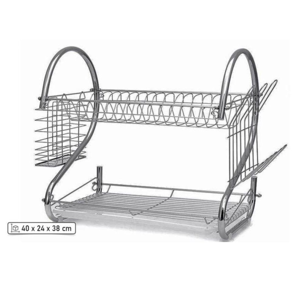 Escorredor de Louças Metal com Porta Copos e Suporte para Talheres Grande Organizador Cozinha - Imagem 3