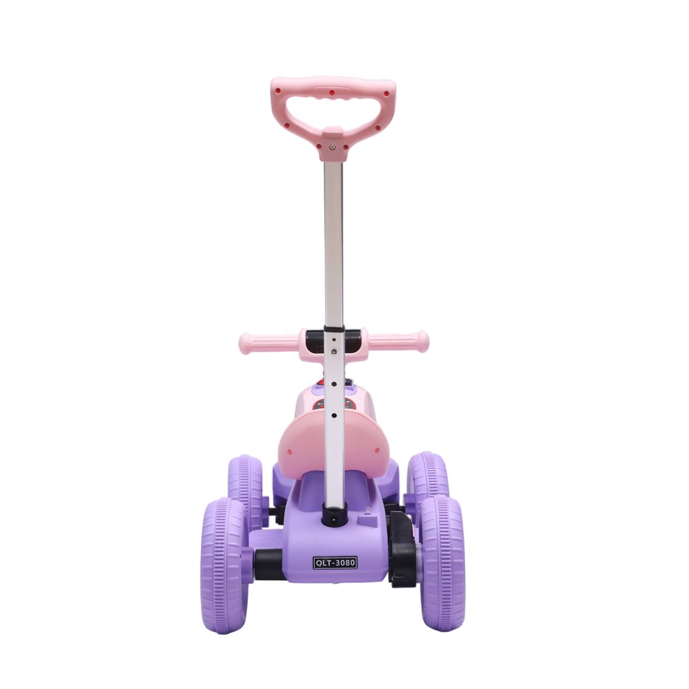 Moto elétrica infantil com empurrador - Roxa - Imagem 3