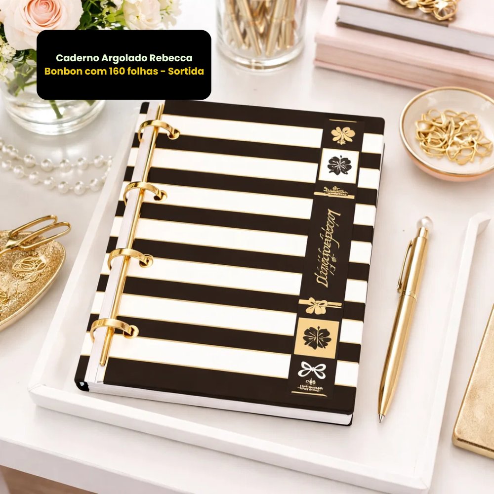 Caderno Argolado Rebecca Bonbon 160 Folhas Sortido Escolar Organizador Material Escolar - Imagem 6