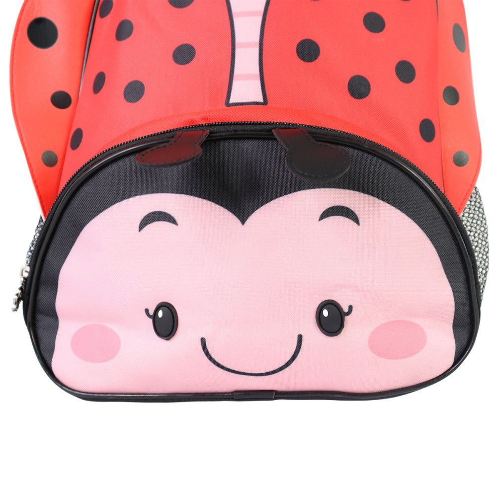 Mochila Infantil Joaninha com Alças Ajustáveis Rosa 3D Resistente Escolar Menina 20L - Imagem 5