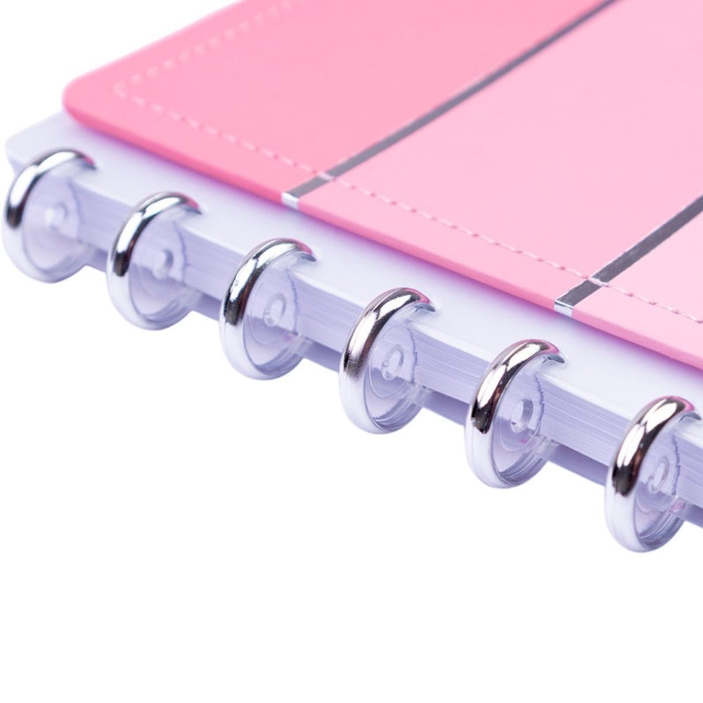 Caderno Listral Rosa Capa Dura Disco Reposicionável Grande G Disko - Imagem 5