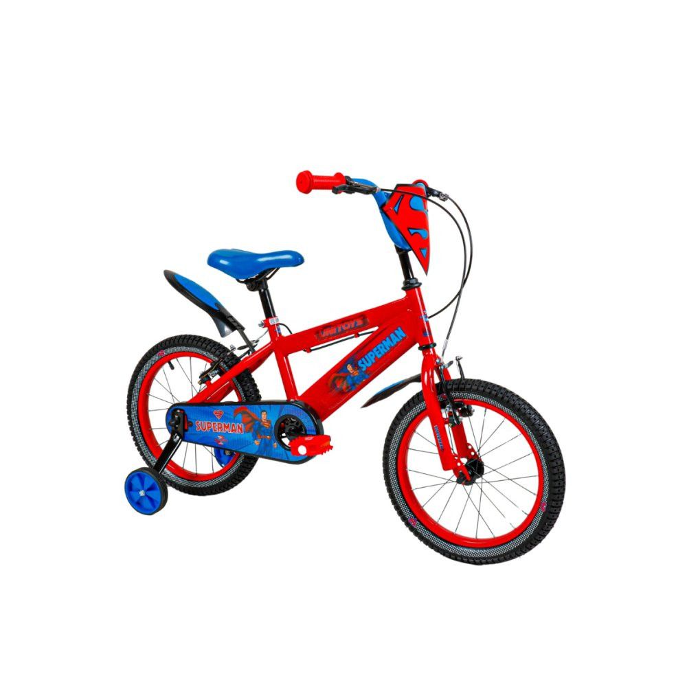 Bicicleta Infantil Superman Aro 16 Rodas 16" Freio V-Brake Quadro Aço Azul e Vermelho - Imagem 7