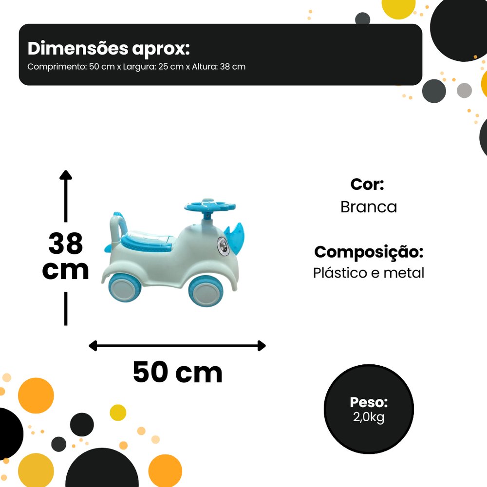 Andador Infantil Rinoceronte Azul com Rodas, Ajustável e Estável para Bebês 6 a 18 Meses - Imagem 3