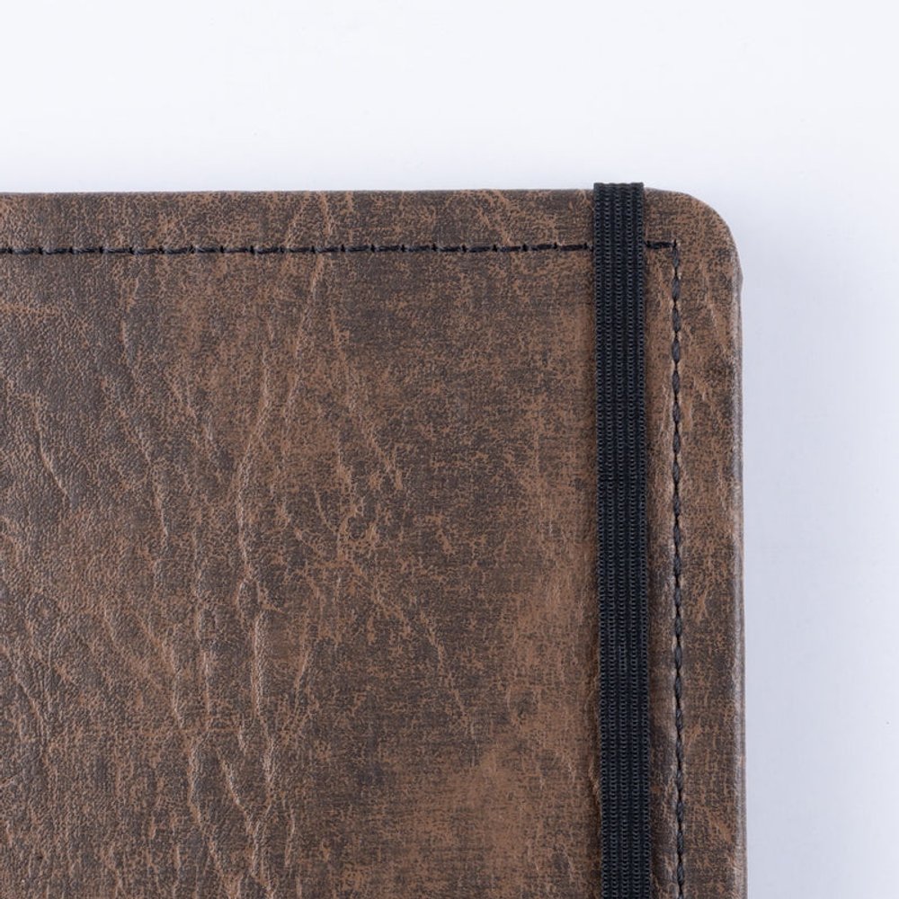 Caderno Couro Brown Disco Reposicionável Médio M Capa Dura - Imagem 4
