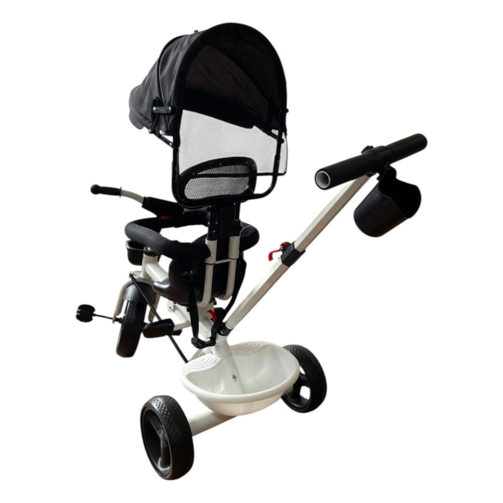 Triciclo Infantil Comfort Branco com Empurrador Ajustável e Rodas Antiderrapantes - Imagem 8