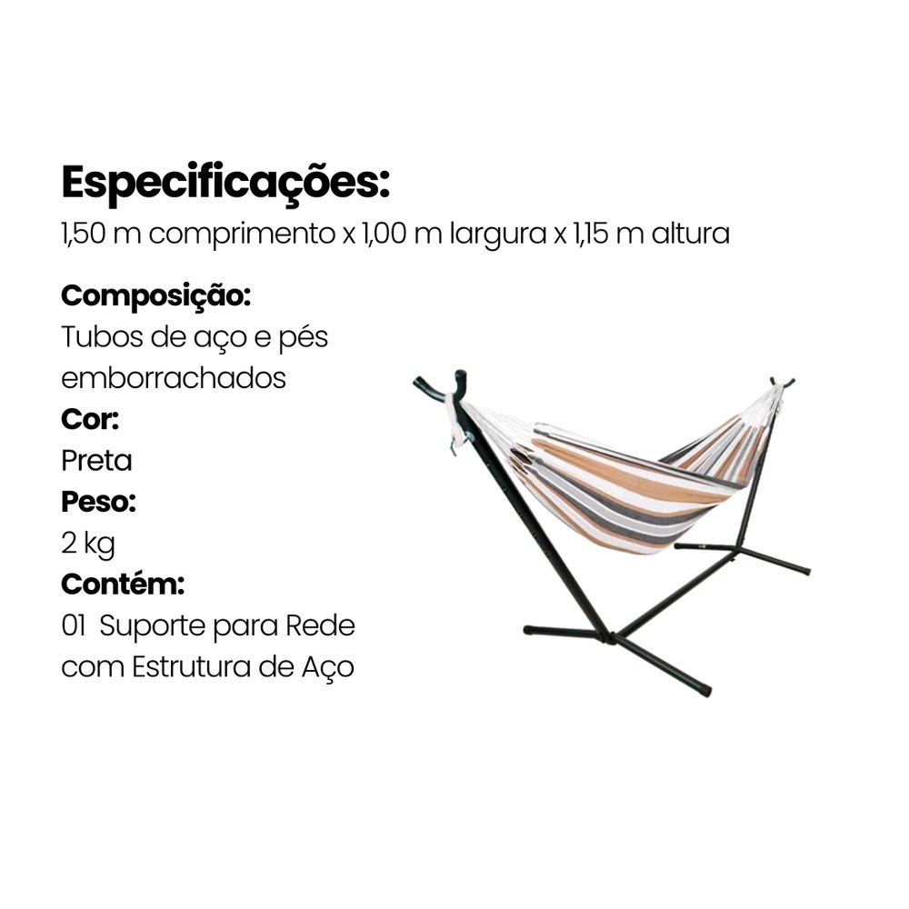 Suporte para Rede Estrutura de Aço Reforçado com Ajuste de Altura e Base Estável 100cmx50cm - Imagem 3