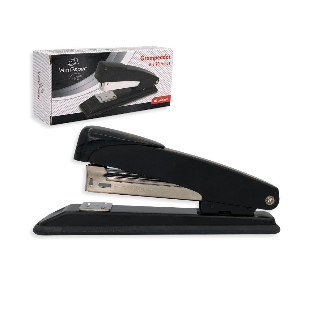 Grampeador de Aço 13cm para Escritório e Escola Capacidade 20 Folhas Ergonômico Azul - Imagem 3